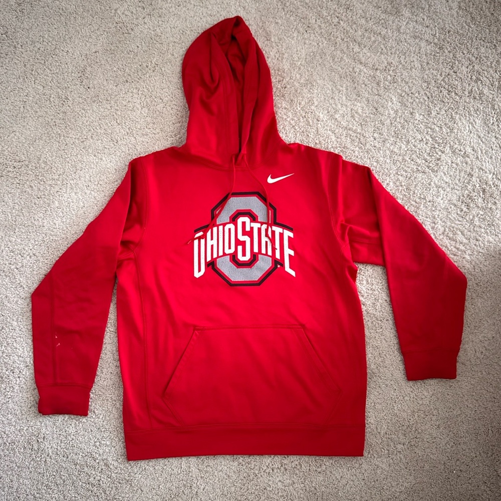 Nike Therma-FIT Ohio State Buckeyes Hoodie | Red | Size M